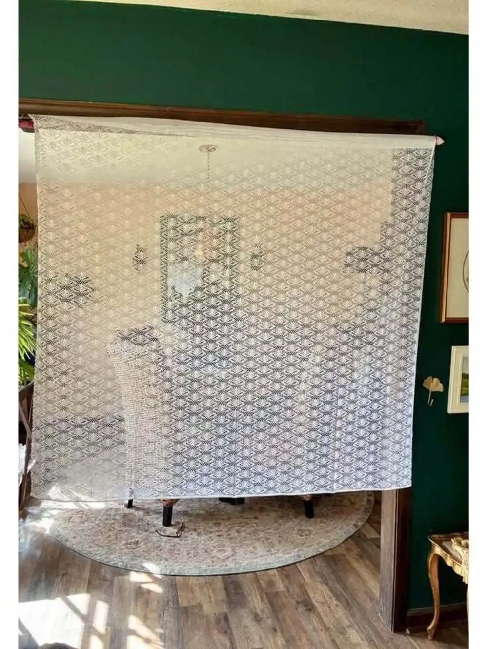 British net lace vintage curtains  1panel